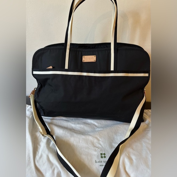 Kate spade large duffle bag black and white with leather trim and dustbag - Picture 1 of 2